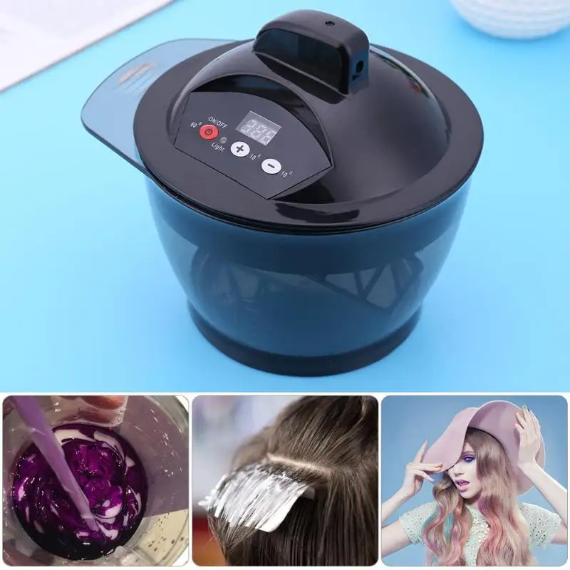 

Professional Timing USB Electric Hair Coloring Bowl Automatic Hair Dyeing Cream Mixing Bowl Hair Styling Tools US Plug