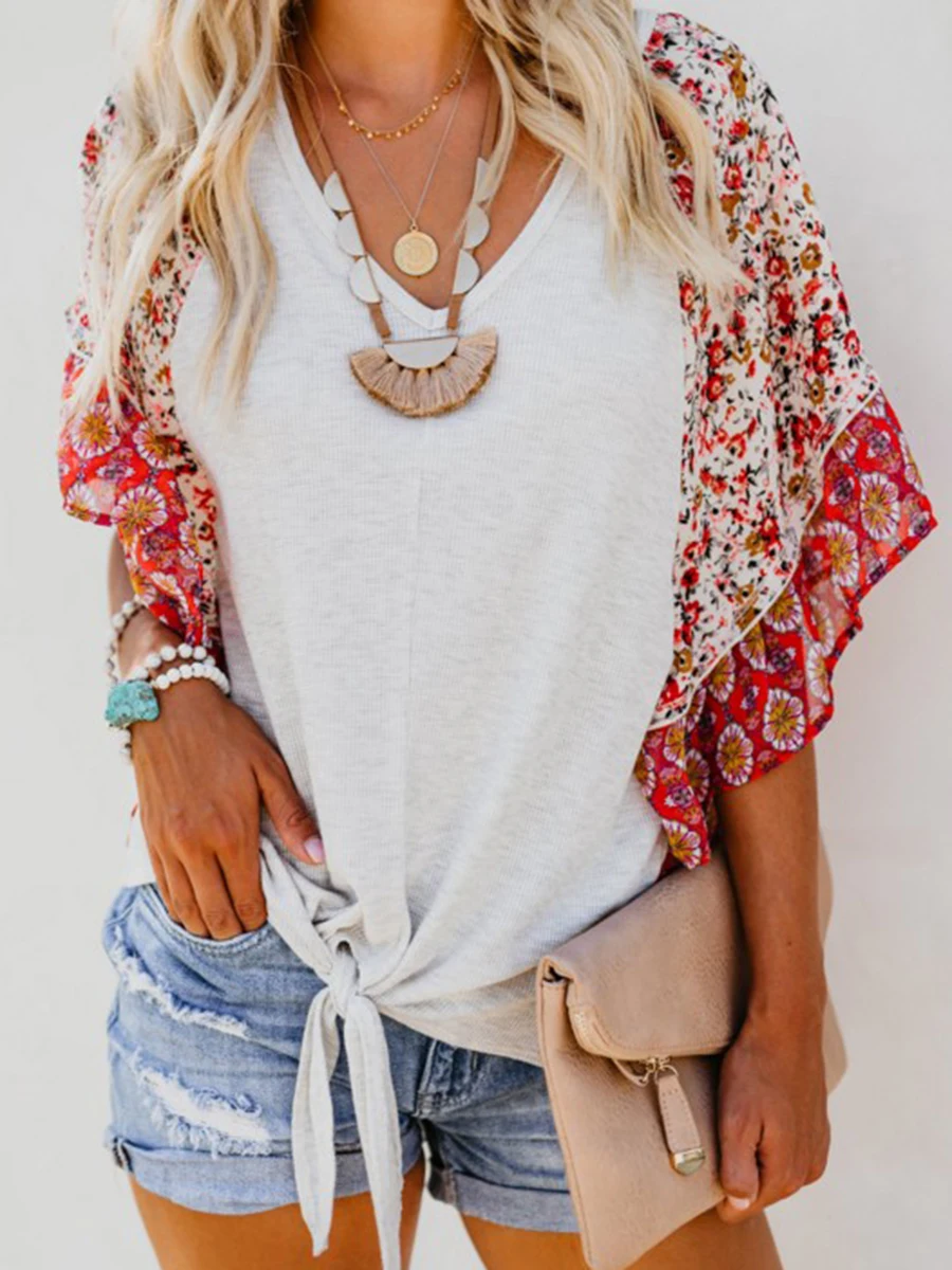 SXL Summer print shirt Women Vacation holiday wear tropical Casual