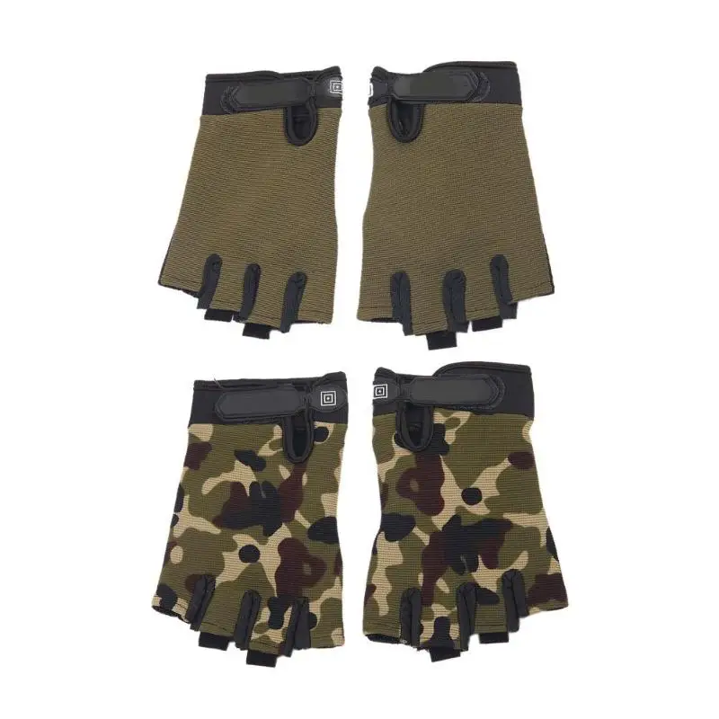 

Camouflage Army Green Anti Slip Tactical Fitness Sport Half Finger Gloves Men Unisex Riding Cycling MTB Bike Bicycle Gloves