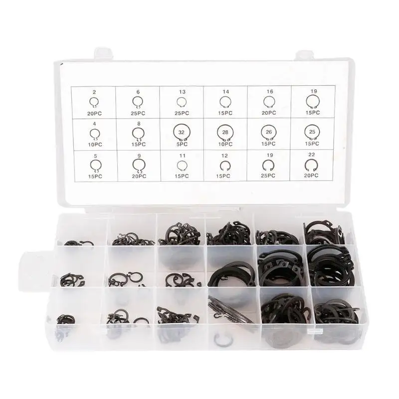 

300pcs Stainless Steel Circlips E Type Clip Assorted Kit Steel Shaft Eetaining Ring Bearing Retainer Circlip Washers
