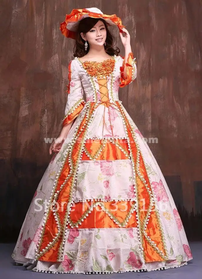 Печати Кружева Готический викторианской платье, средневековой Мария-Антуанетта Belle бальное платье вечернее платье