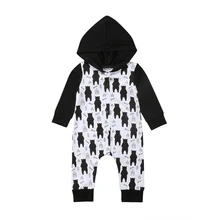 Одежда для маленьких мальчиков с милым черным медведем; толстовки с капюшоном; милые детские толстовки с принтом медведей; Harajuku Kawaii; Толстовка для девочек; детская повседневная спортивная одежда