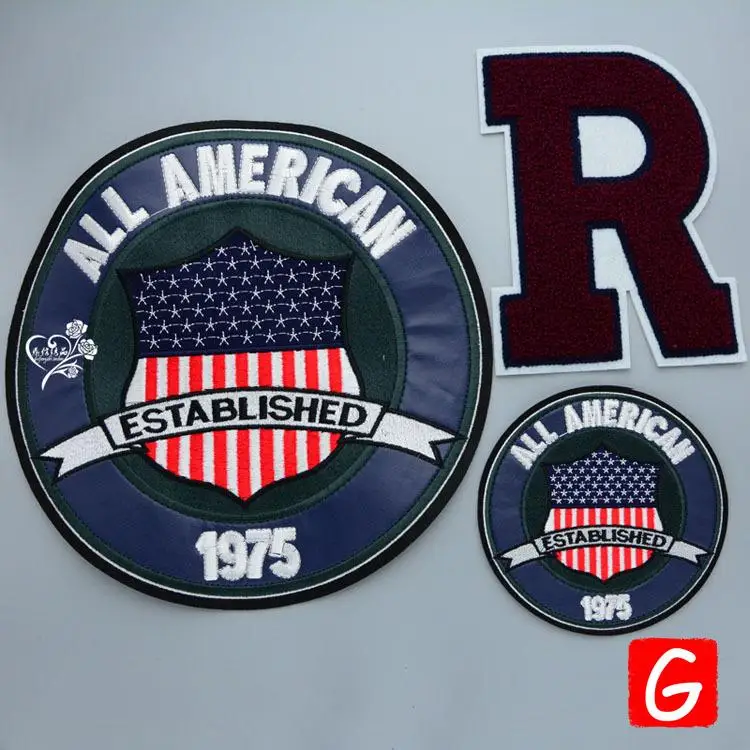 

GUGUTREE embroidery big 1975 patches letter patches badges applique patches for clothing DX-30