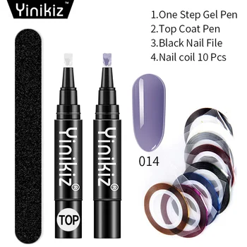 

Yinikiz 13pcs Long-lasting LED UV Lamp Lacquer Varnish 3 In 1 One Step Nail Gel Polish Nail Pen No Base Top Coat Nail Gel Set