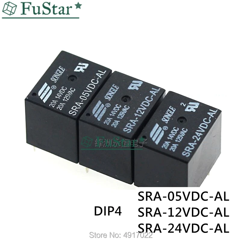 5 шт. автомобильные реле SRA-05VDC-AL SRA-12VDC-AL в 12 В 24 20A T74 4PIN DIP4 оптовая цена напряжения |