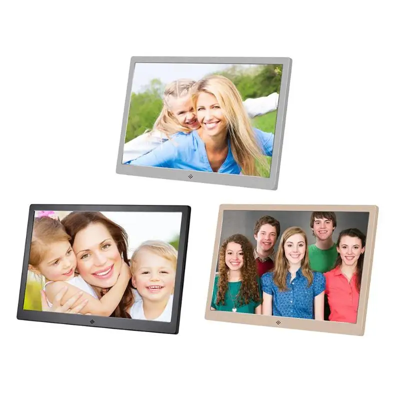 

ALLOYSEED 15.4" Metal LCD Digital Photo Frame HD 1280x800 Electronic Album USB Digital Picture Music Video Player Calendar Clock
