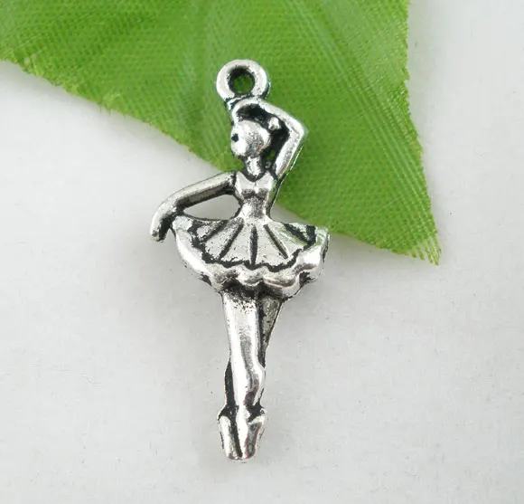 Lovely 20PCs Silver Color Dancing Girl Charms Pendants 31x13mm (B02100) | Украшения и аксессуары