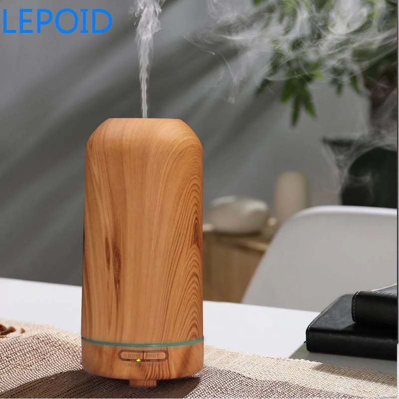 

LEPOID Air Humidifier Essential Oil Diffuser LED Lamp Aromatherapy Aroma Diffuser Mist Maker for Home-Wood 100ml