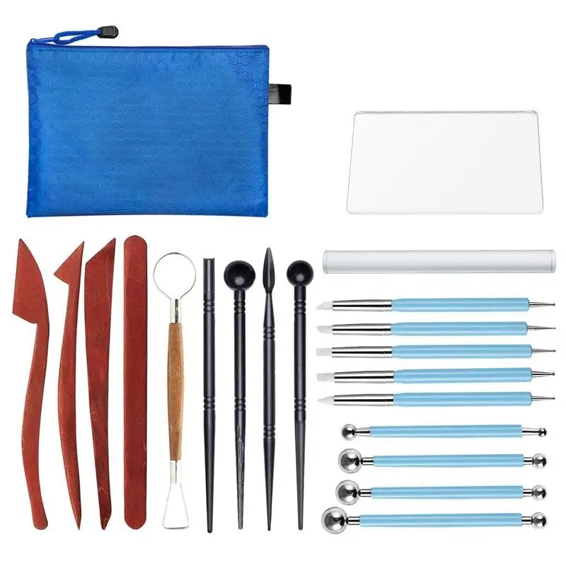 

20 Pieces Modeling Clay Sculpting Tools Set Polymer Clay Tools Include Carving Modeling Tools, Pottery Tools,Ball Stylus Dotti