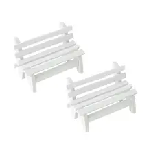 2 шт. белый деревянный микро миниатюрный небольшой Пейзаж орнамент двойной стул садовая скамейка для дома фото стенд реквизит подарок