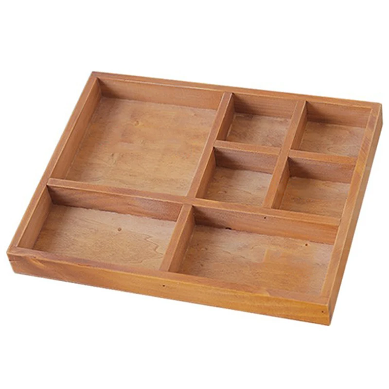 

Multi-Functional 7-Grid Vintage Wooden Storage Divider Box Drawer Desk Organizer Tray For Crafts,Flowers, Plants, Jewelry (7-G