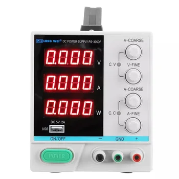 

LONG WEI PS-305DF Adjustable LED Digital Display 110V/220V 30V 5A DC Power Supply Switching Regulated USB Power Supply