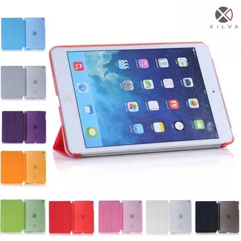 

Case For IPad Mini 1 2 3, Tri-fold Smart Cover Color Ultra Slim PU Leather Transparent Back Case For IPad Mini 1 2 3