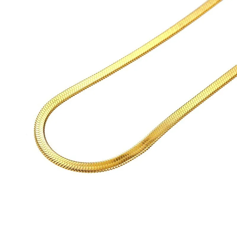 Vnox, 4 мм, длина, регулируемая, плоская цепочка в виде змеи, колье для женщин, нержавеющая сталь, ожерелья, элегантная уличная одежда, ювелирные изделия