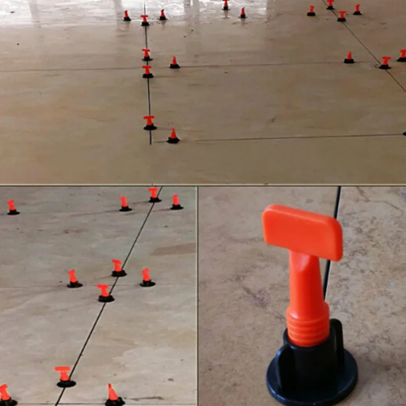 

50Pc Flooring Wall Tile Leveling System Leveler Plastic Clip Adjustable Locator Spacers Plier Level Wedges Hand Tools