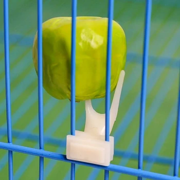 

High Quality 4cm Pet Parrot Fruit Fork Birds Feeder Supplies Device ABS Plastic Convenient and simple