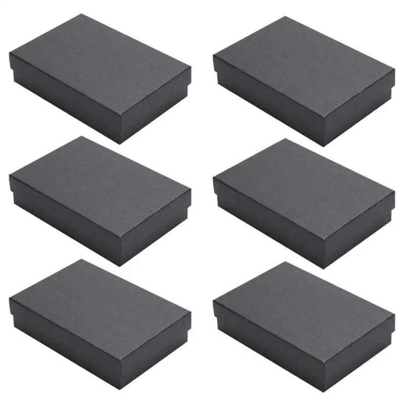 

6pcs/Set Rectangle Shape Jewelry Box Gift Carton Earrings Ring Storage Case