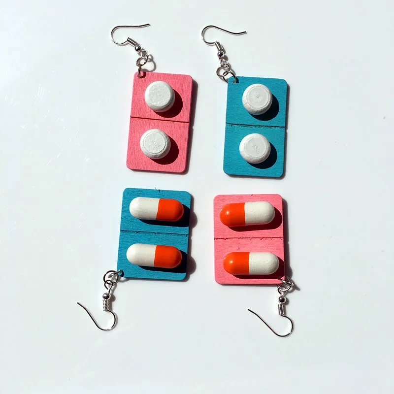 

Sale 1Pair New design Capsule Women Ear Clip Cute Medicine Creative Pills Female Earrings Fashion Jewelry