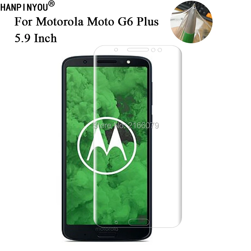 

For Motorola Moto G6 Plus G6plus XT1926 5.9" Soft TPU Front Full Cover Screen Protector Transparent Protective Film +Clean Tools