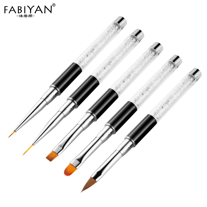 

Acrylic UV Gel Extension Brush Nail Art Liner Painting Pen Manicure Drawing Carving Flower Lines For Tool Metal Clear Rhinestone