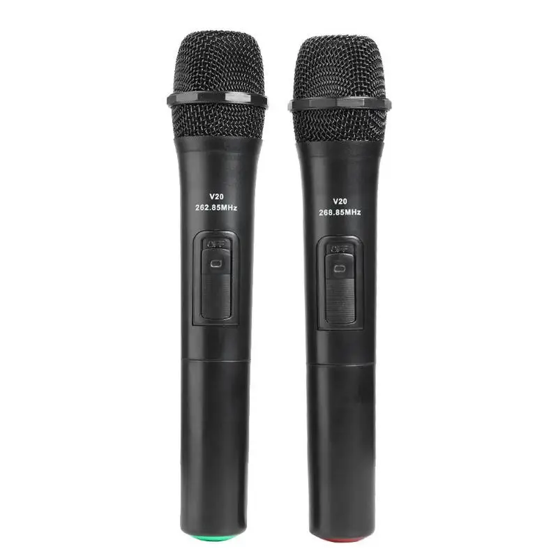 2 шт 268,85 МГц/262,85 МГц умные беспроводные микрофоны для студийной записи Караоке ручной караоке микрофон с USB Приемником черный
