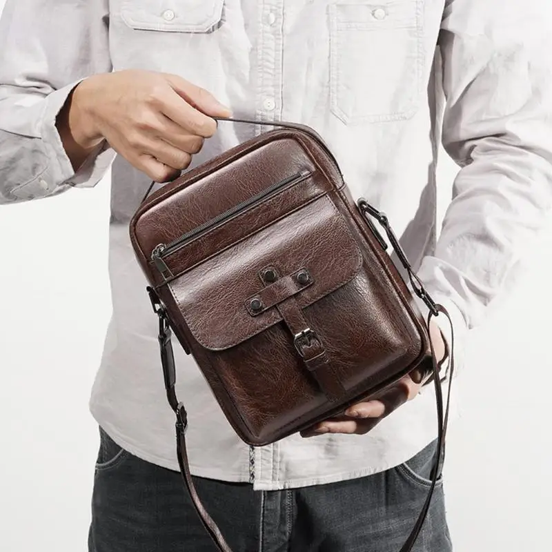 

Vintage bags for Men male Pure Color Leather Commerce Crossbody Bags for boy shoulder bag Bolsos Mujer
