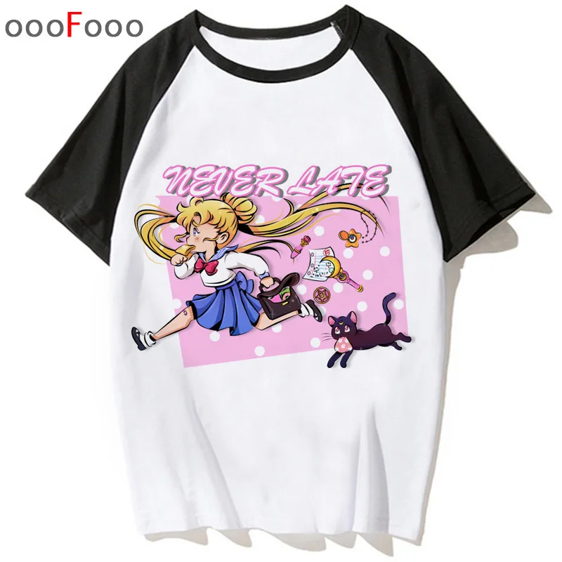 

sailor moon T-shirt Japanese Women Animation Design Casual Psychedelic Female T Shirt Tee Kindness Tshirt Streetwear Cat Top