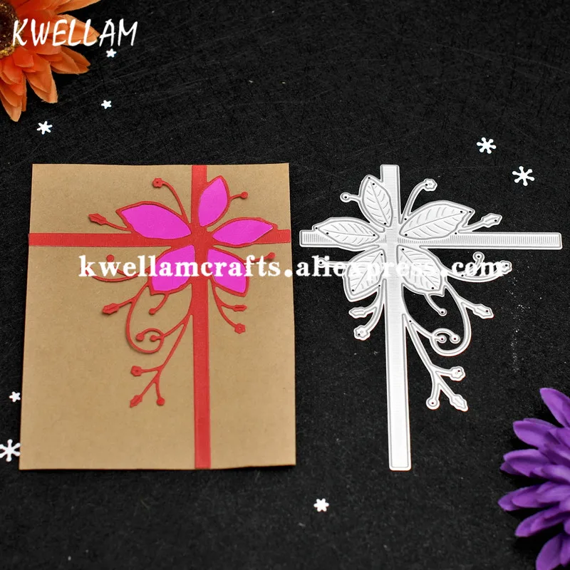 

Christmas Flower Ribbon Metal Die cutting Dies For DIY Scrapbooking Photo Album Decorative Embossing Folder Stencil KW7082704