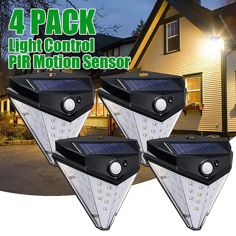 

4pcs 32LED Solar Lamp Wall Light Super Bright 4 Side Lights 2835smd 800lm Motion Sensors Durable Outdoor Solar Lamps Waterproof
