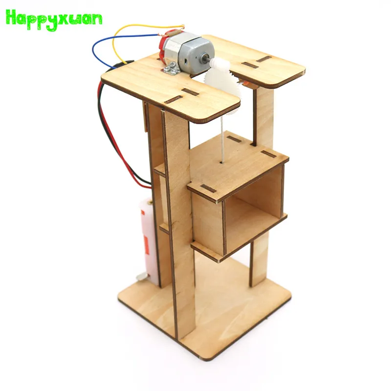 Happyxuan bricolage électrique ascenseur enfants Science jouets expérience Kits garçon jouet créatif tige éducation Innovation école projet