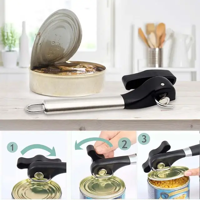 Cans Opener Professional Can Opener Side Cut Anti Slip Manual Stainless