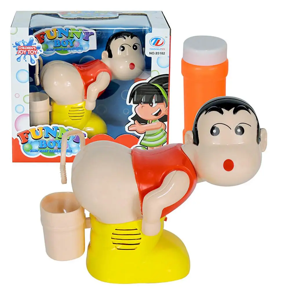 

RCtown Kids Electric Soap Bubble Blower Fart Blowing Bubbles Machine with Light Music Funny Joke Toy