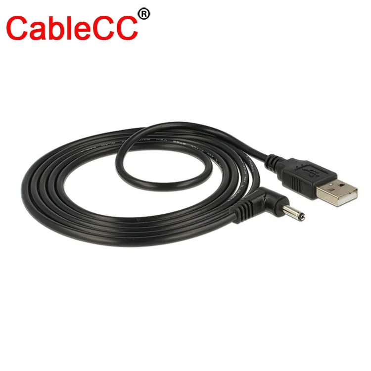 

CableCC USB 2.0 Male to Right Angled 90 Degree 3.5mm 1.35mm DC power Plug Barrel 5v Cable 80cm