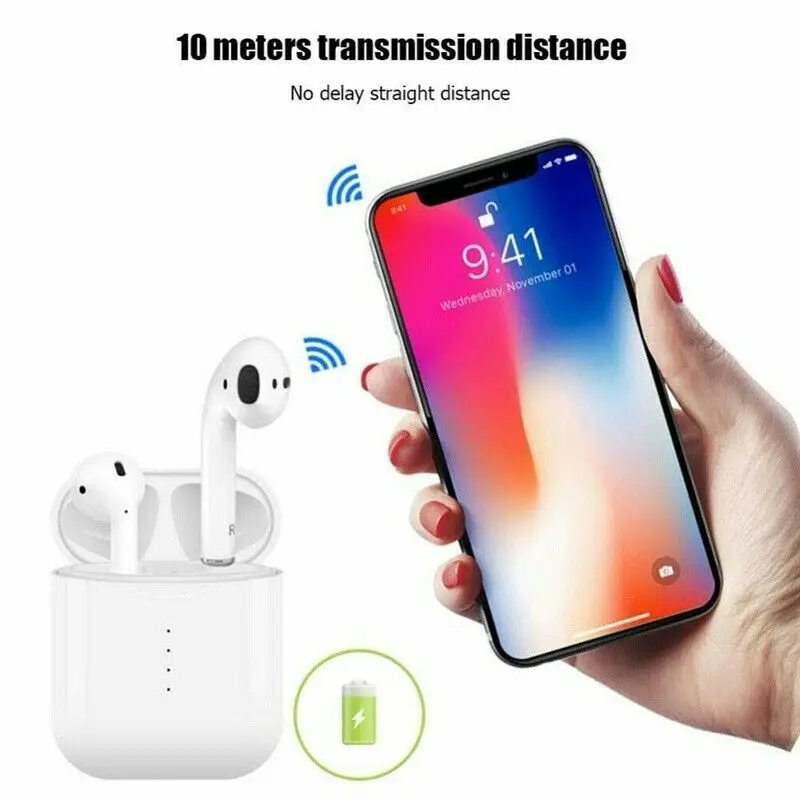 

ACEMAX i10 Bluetooth 5.0 TWS Earbuds Wireless Charging Realtek 8763BFR Bilateral Call 4 Hours Working Time Stereo Sound - White