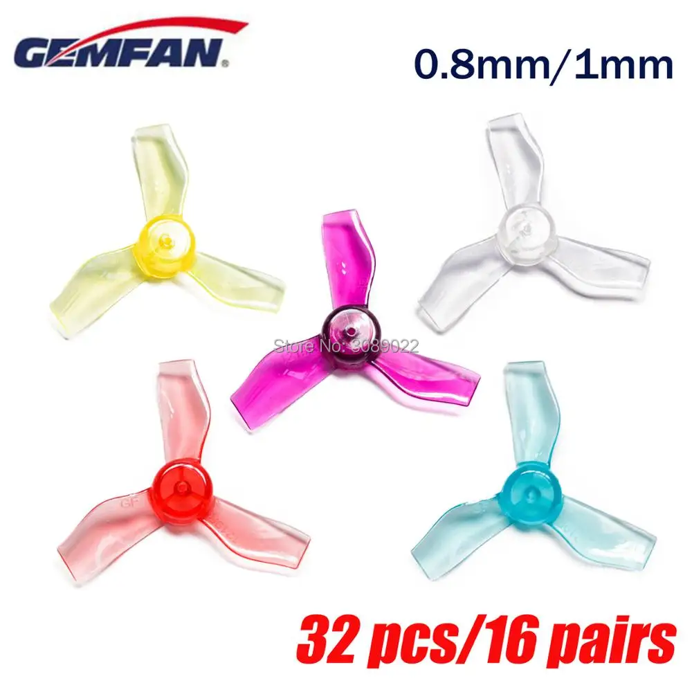 

32 pcs/16 pairs GEMFAN 1219 3blade PC Propeller 31mm 0.8mm/1mm CW CCW Brushless Motor FPV Propellers for 0703-1103 FPV RC Drone