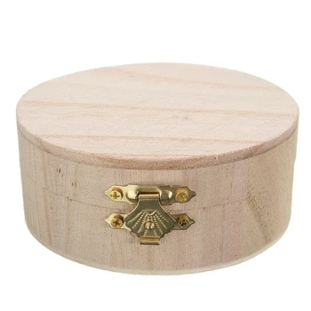 

1pc Portable Vintage Round Wooden Jewelry Storage Box Ring Earrings Container Storage Case Hot Sale Wedding Accessories