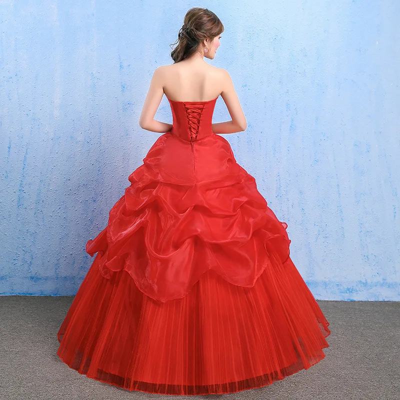 Popodion/свадебное платье большого размера; свадебное платье без бретелек для невесты; красное кружевное свадебное платье для беременных женщин; N1004