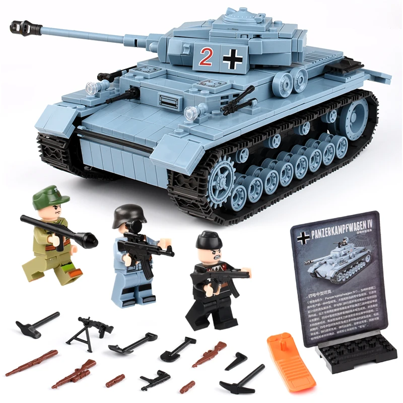 716+pcs Military German King Tiger Tank Building Blocks Compatible Legoed Technic Army Soldier Weapon Bricks Children Gift Toys