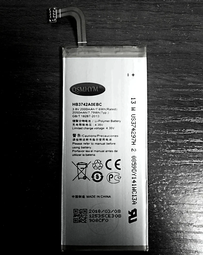 

QSMHYM Brand New HB3742A0EBC 2000mAh 3.8V For Huawei Ascend P6 P6-U06 P6-C00 P6-T00/ Ascend G6 G620 G621 G620S G630