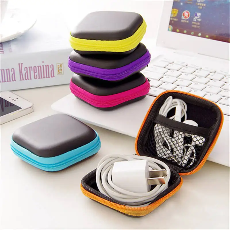 

EVA Earphone Case Container Headphone Wire Case Container Zipper Data Cable Storage Bag Holder Portable Earbuds Organizer