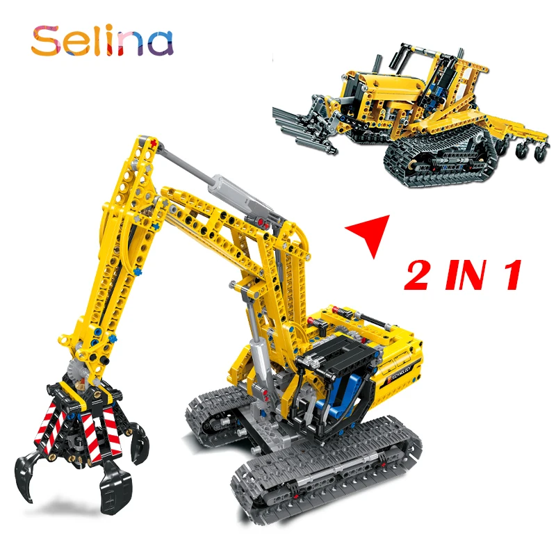 

2 In 1 Technic Excavator Engineering Truck Building Blocks Assembly Model Bricks Boy DIY Toys for Children LegoINGlys Creator