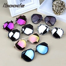 Iboode-lunettes de soleil réfléchissantes pour enfants, Design de marque, pour garçons et filles, lentille en résine UV400