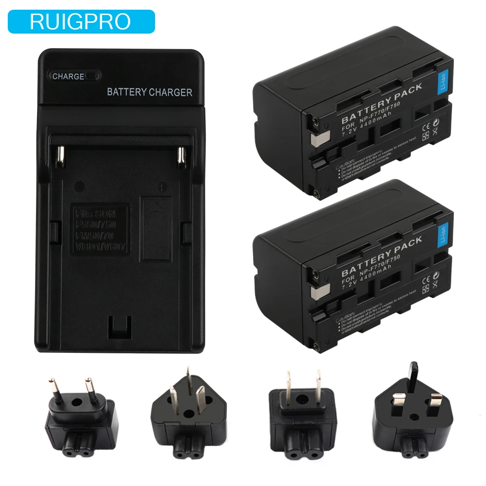 

RuigPro NP-F770 NP-F750 NP F770 np f750 NPF770 750 Batteries + LCD USB Charger for Sony NP-F550 NP-F770 NP-F750 F960 F970