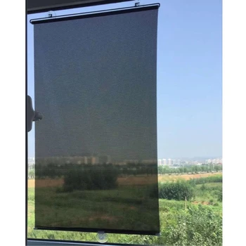 

1pc 125x58cm Sunshade Blackout Curtain Temporary Blinds Versatile Lightweight Drape For Door Car Window (Black Mesh Dot)