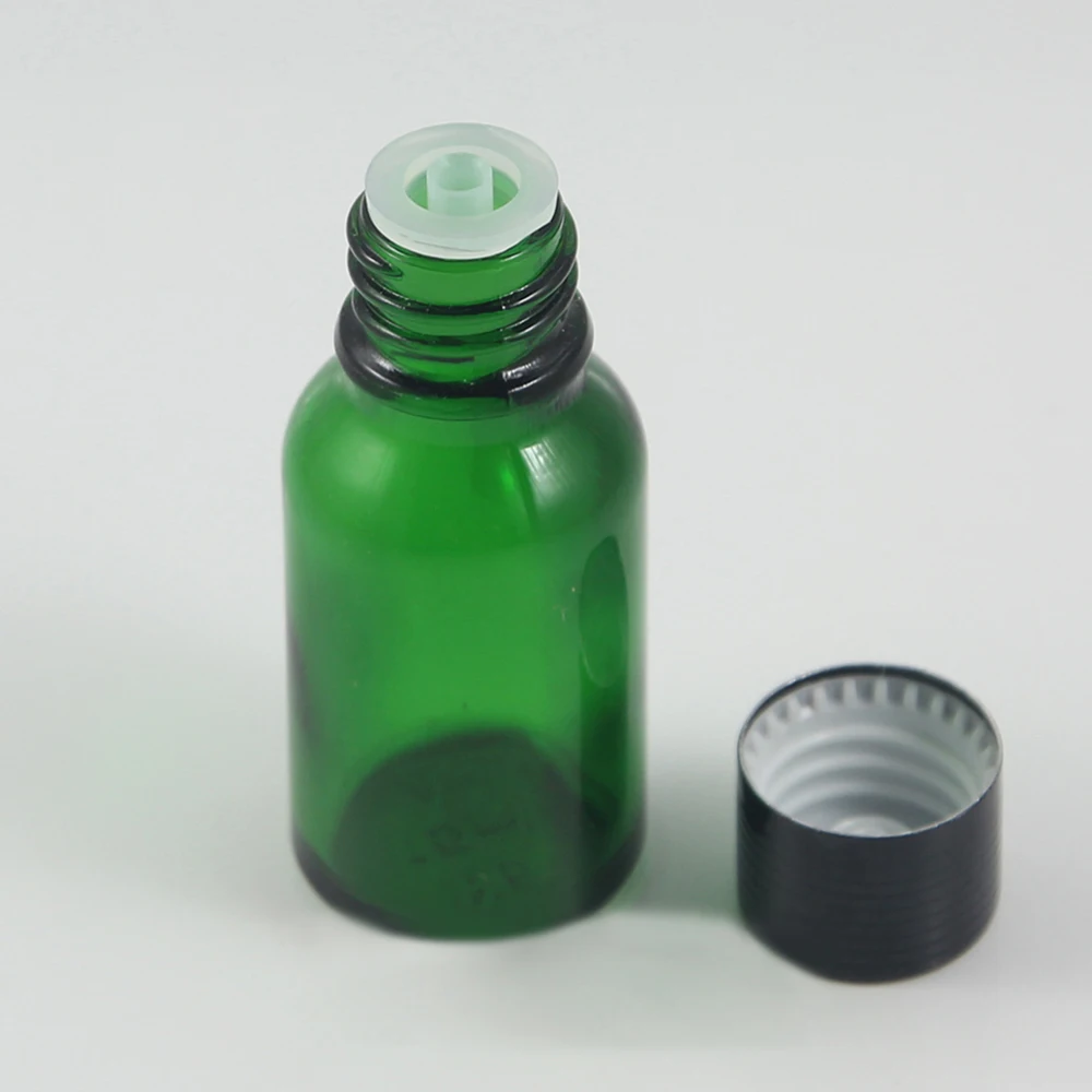 

China suppliers 15ml green glass essential oil bottle with black aluminum screw dropper cap,e liquid dropper bottle 0.5 oz