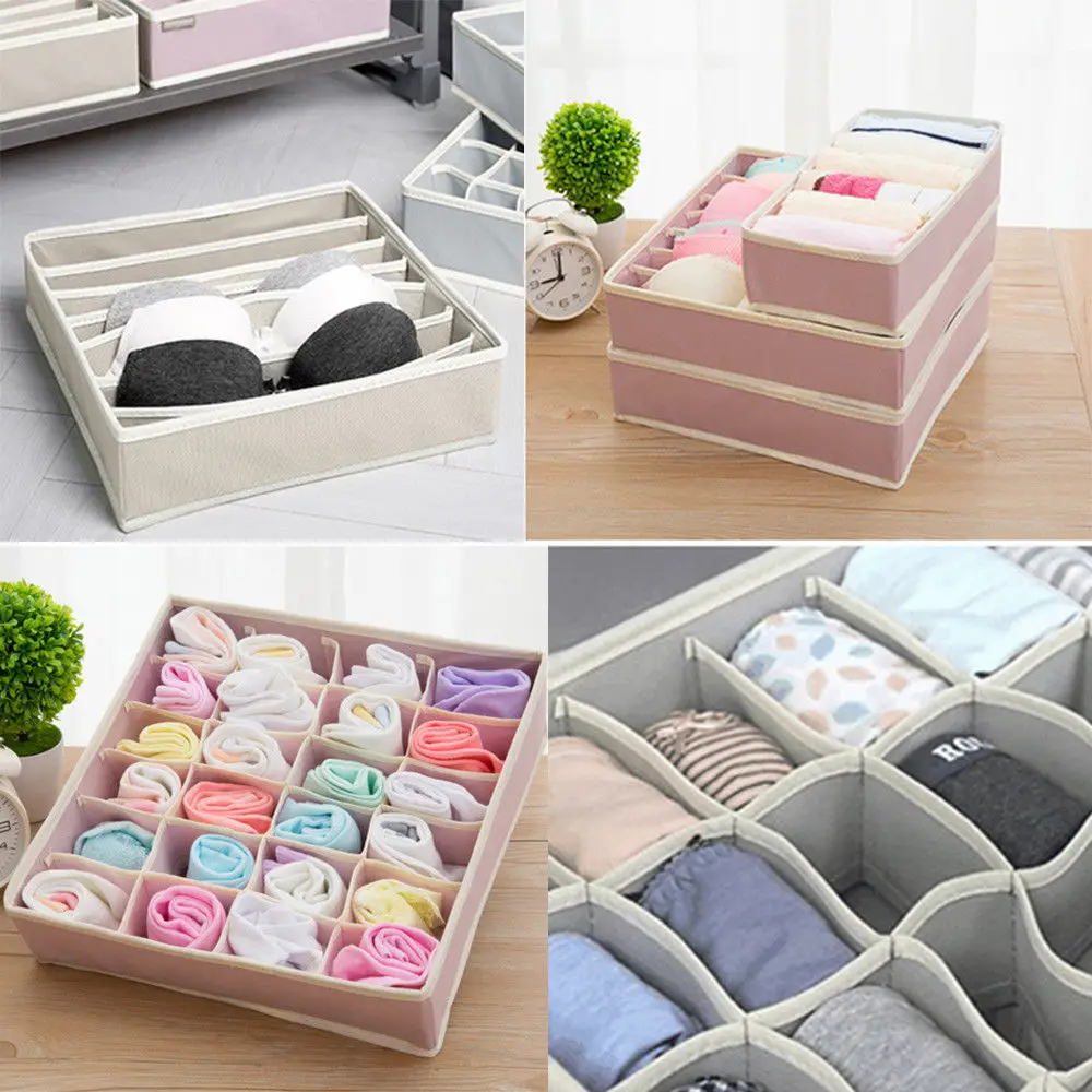 Drawer Closet Organizers Boxes For Underwear Bra Home Storage Scarfs