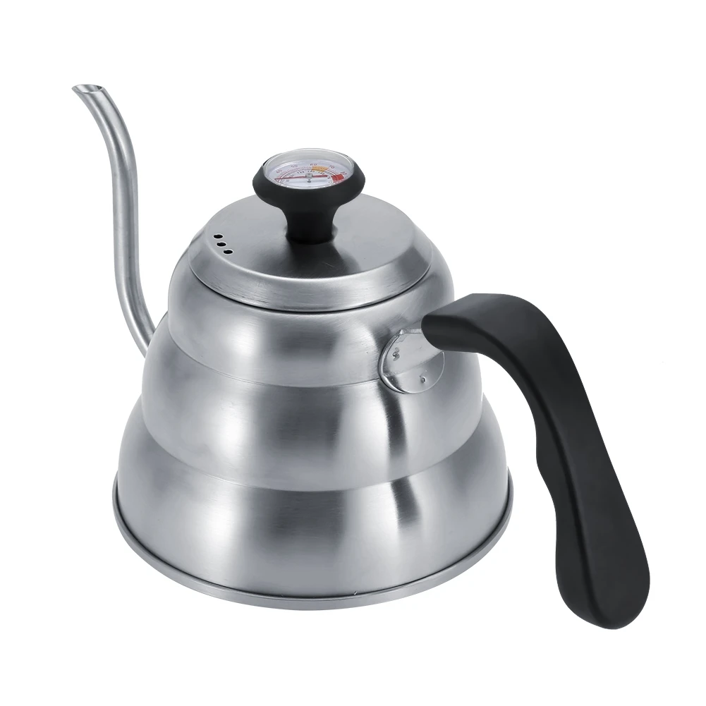 Gooseneck Pour Over Coffee Kettle 1/1.2L Premium Grade Stainless Steel Ergonomic Handle Glass