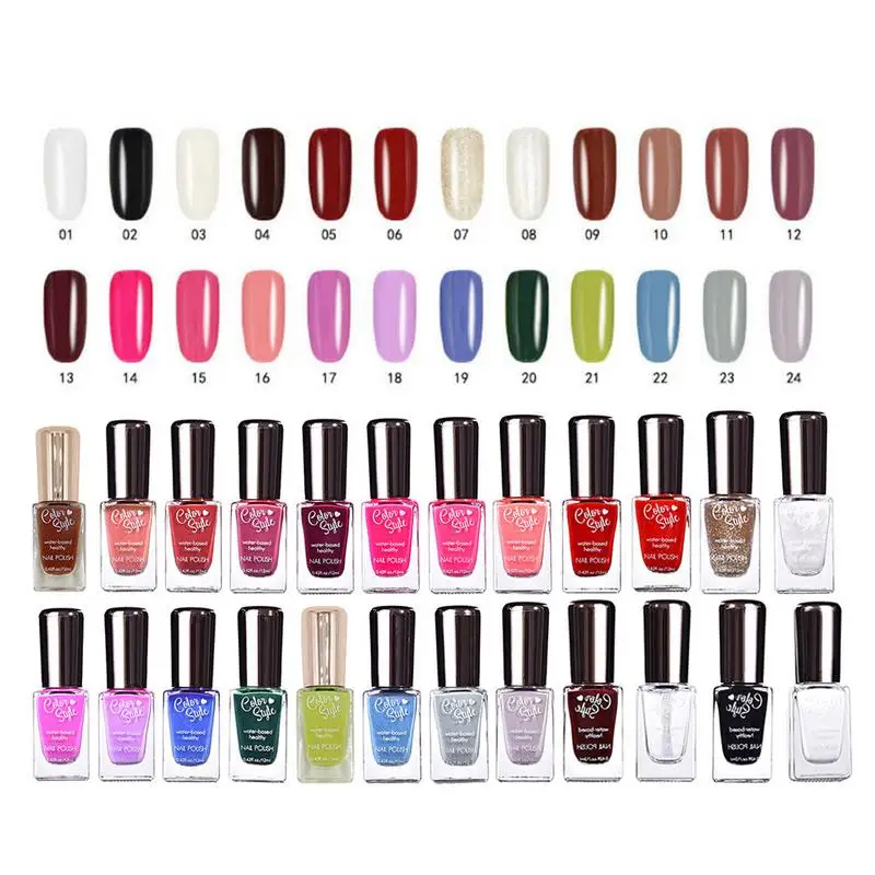 

For COLOR STYLE Nontoxic Ecofriendly Easy Peel Off Healthy Breathable Non-toxic Odorless Quick Dry Water Based Nail Polish