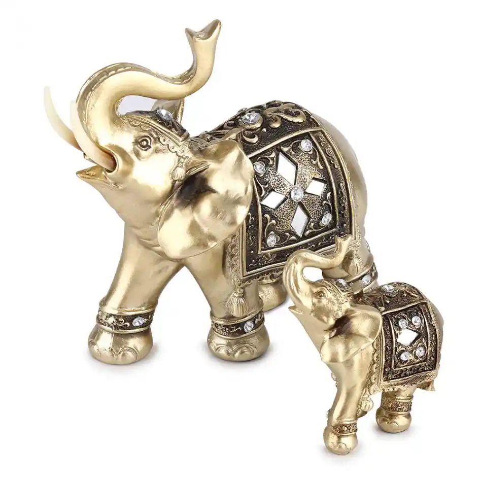14 * 15 Front Door Elephant Ornament Living Room Gold Color Elegant Elephant Statue Ornament Elephant Decor Ornament Figurine Home Office Decor Gift for Office