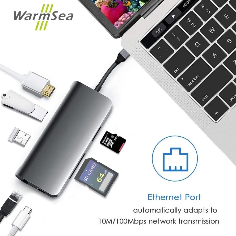 

USB Type C HUB Dex Station For Samsung Galaxy S8 S9 Note 8 with 4K HDMI RJ45 USB-C Charging USB SD Micro SD for Macbook Pro